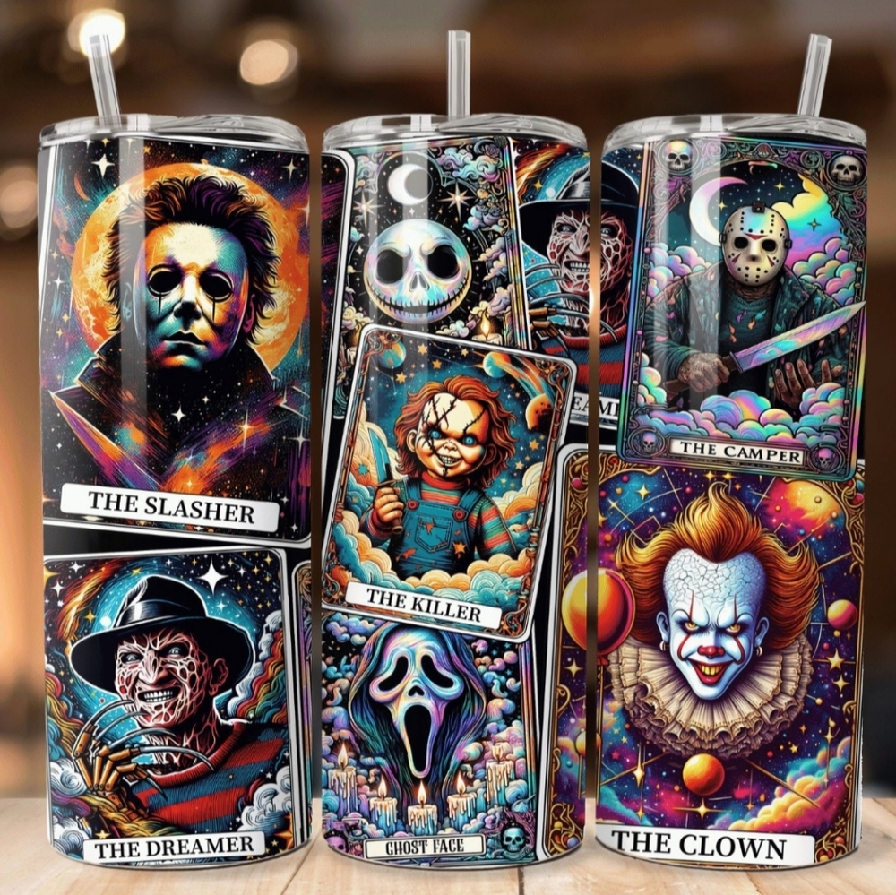 (1) Halloween Tumbler, Tumbler With Straw
